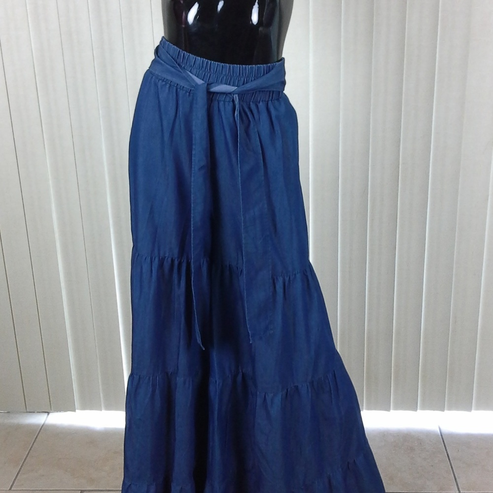Blue, wide leg pants, 100% cotton